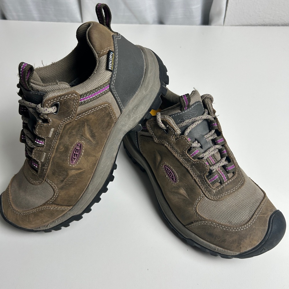 Keen Voyageur Waterproof Hiking Shoes Brown Purple Leather Mesh 1023743 Womens 6